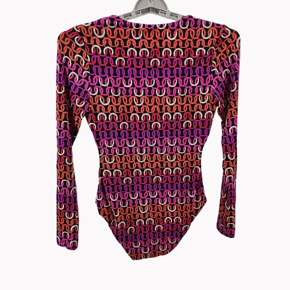 Trina Turk Women’s Size M Echo Long Sleeve Ring Front One Piece Swimsuit NEW - Picture 5 of 9